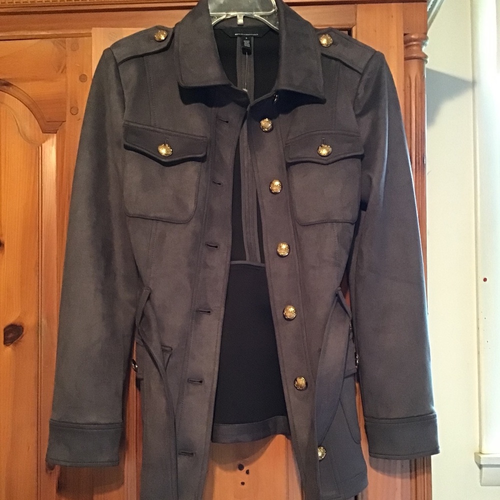 WHBM Suede-feel Military-style Jacket